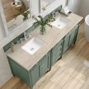 James Martin Brittany 72" Double Bathroom Vanity, Smokey Celadon