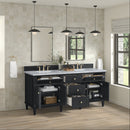 James Martin Lorelai 72" Double Bathroom Vanity, Black Onyx