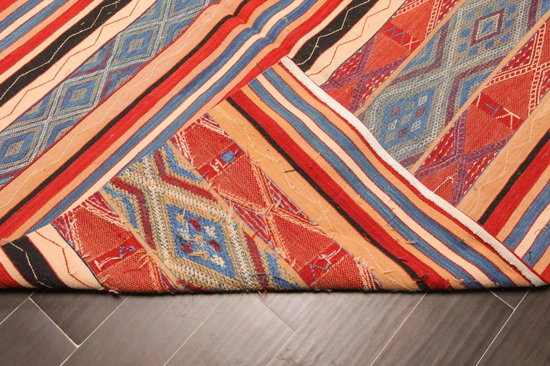 6' x 9' Hand Woven Wool Boho Chic Turksih Kilim Area Rug Red Contemporary