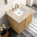 James Martin Laurent 30" Dual Mount Single Bathroom Vanity, Light Natural Oak