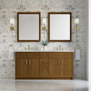 James Martin Bellshire 72" Double Bathroom Vanity, Honey Oak