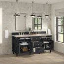 James Martin Lorelai 72" Double Bathroom Vanity, Black Onyx