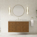 James Martin Laurent 48" Dual Mount Single Bathroom Vanity, Honey Oak