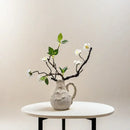GobekUsa Handmade Irregular Grain Ceramic Vase for Home Floral Arrangements