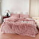 GobekUsa Deluxe Faux Rabbit Fur Bedding Set: Soft Velvet, Plush Warmth for Winter