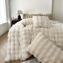 GobekUsa Deluxe Faux Rabbit Fur Bedding Set: Soft Velvet, Plush Warmth for Winter