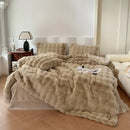 GobekUsa Deluxe Faux Rabbit Fur Bedding Set: Soft Velvet, Plush Warmth for Winter