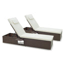 Patio Chaise Lounge Set of 2 with Backrest Seat Cushion and Headrest by LJGDeals