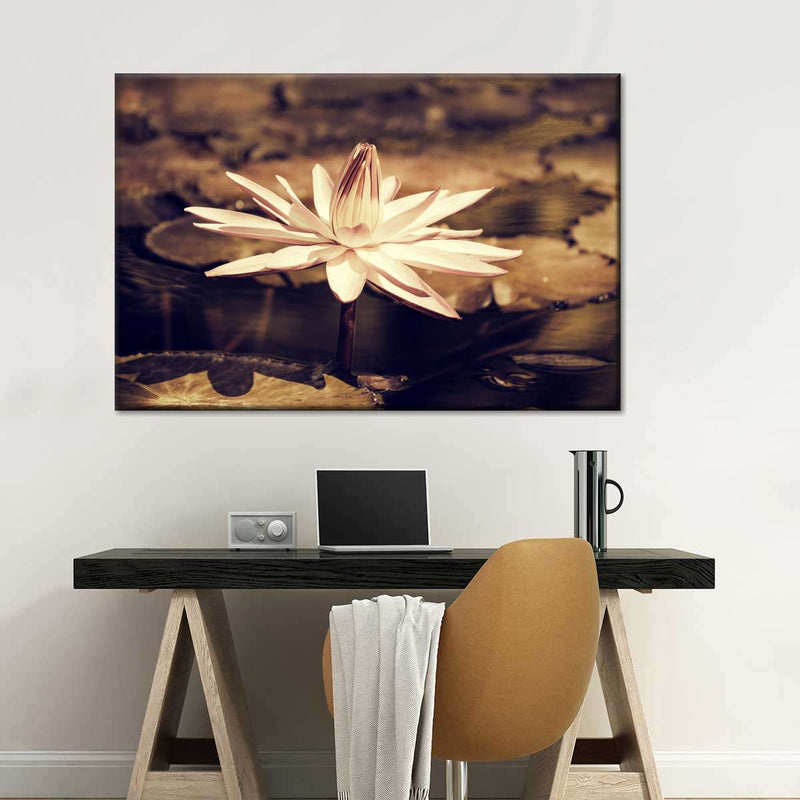 Sepia Lotus Flower Wall Art