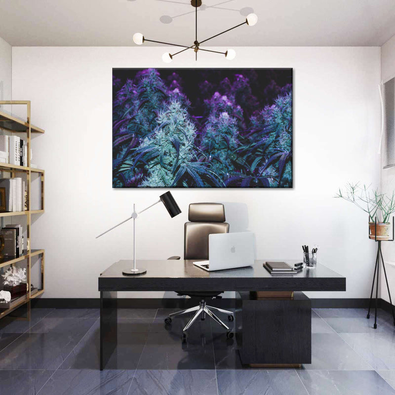 Flowering Purple Cannabis Wall Art