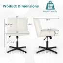 Office Armless Chair Cross Legged with Imitation Lamb Fleece and Adjustable Height by LJGDeals
