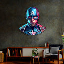 UV Printed Captain America Neon Sign,Neon Wall Art,Neon Light Sign, Custom Neon Sign,UV Print Neon Sign,Acrylic Neon