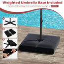 10 Feet Solar Offset Hanging Umbrella with Base and 32 LED Lights-Wine by LJGDeals
