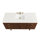 James Martin Amberly 60" Dual Mount Single Bathroom Vanity, Mid-Century Walnut