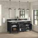 James Martin Lorelai 72" Double Bathroom Vanity, Black Onyx