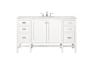 James Martin Addison 60" Single Bathroom Vanity, Glossy White