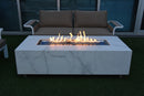 Carrara Outdoor Bianco White Fire Pit Table - Select Fuel Type