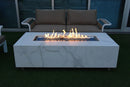 Carrara Outdoor Bianco White Fire Pit Table - Select Fuel Type