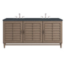 James Martin Portland 72" Double Bathroom Vanity, Whitewashed Walnut