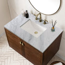 James Martin Amberly 36" Dual Mount Single Bathroom Vanity, Mid-Century Walnut