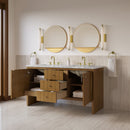 James Martin Hudson 60" Double Bathroom Vanity, Honey Oak