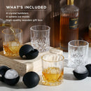8-Piece Ice Sphere Mold and Crystal Rocks Glass Gift Set by Viski