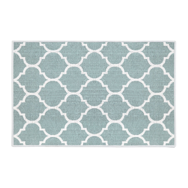 Geometric Design Multipurpose Floor Mat | 20"x31" | Light Teal