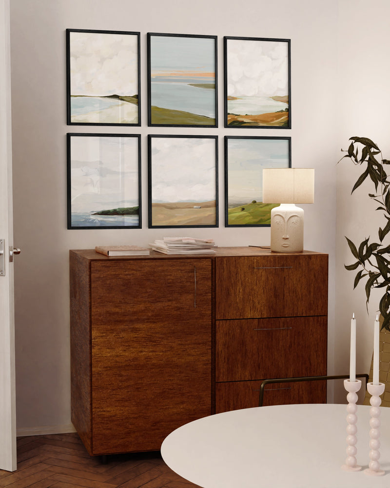 16x20 in, Set of 6, Black Aluminum