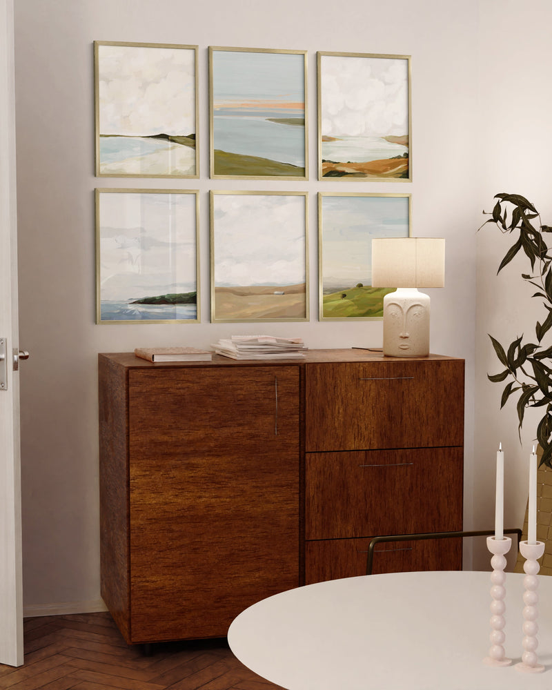 16x20 in, Set of 6, Gold Aluminum