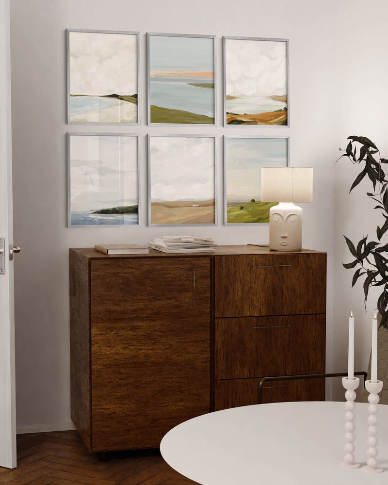 16x20 in, Set of 6, Silver Aluminum