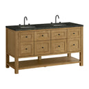 James Martin Breckenridge 60" Double Bathroom Vanity, Light Natural Oak