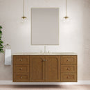 James Martin Laurent 60" Dual Mount Single Bathroom Vanity, Honey Oak