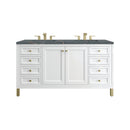 James Martin Chicago 60" Double Bathroom Vanity, Glossy White