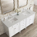 James Martin Brittany 72" Double Bathroom Vanity, Bright White