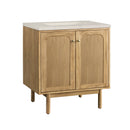 James Martin Laurent 30" Dual Mount Single Bathroom Vanity, Light Natural Oak