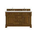 James Martin Brookfield 60" Double Bathroom Vanity, Honey Oak