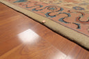 7'10" x 9’8" Hand Knotted Romanian Kaashaan Hunting Wool Oriental Area Rug Beige