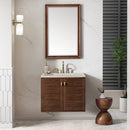 James Martin Amberly 30" Dual Mount Single Bathroom Vanity, Mid-Century Walnut
