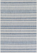 Olin White&Blue Striped Nordic Rug
