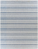 Olin White&Blue Striped Nordic Rug
