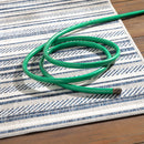 Olin White&Blue Striped Nordic Rug