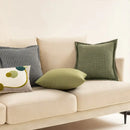 Olive & cream houndstooth jacquard pillow covers living room cushions by Decorbites