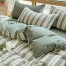 GobekUsa Cozy Striped Cotton Bedding Set - Breathable & Soft Quilt Kit