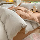 GobekUsa Cozy Striped Cotton Bedding Set - Breathable & Soft Quilt Kit