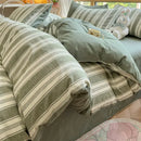 GobekUsa Cozy Striped Cotton Bedding Set - Breathable & Soft Quilt Kit