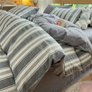 GobekUsa Cozy Striped Cotton Bedding Set - Breathable & Soft Quilt Kit