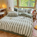 GobekUsa Cozy Striped Cotton Bedding Set - Breathable & Soft Quilt Kit