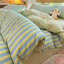 GobekUsa Cozy Striped Cotton Bedding Set - Breathable & Soft Quilt Kit