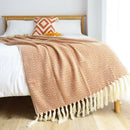 GobekUsa Geometric Knitted Blanket - Soft and Cozy Classic Decor for Home and Hotel Use