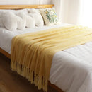 GobekUsa Geometric Knitted Blanket - Soft and Cozy Classic Decor for Home and Hotel Use